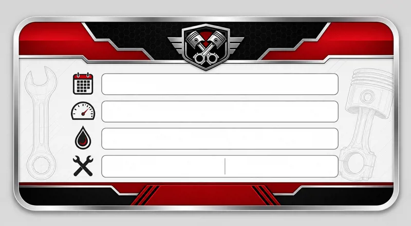 Ron the Mechanic inspired oil change reminder sticker background